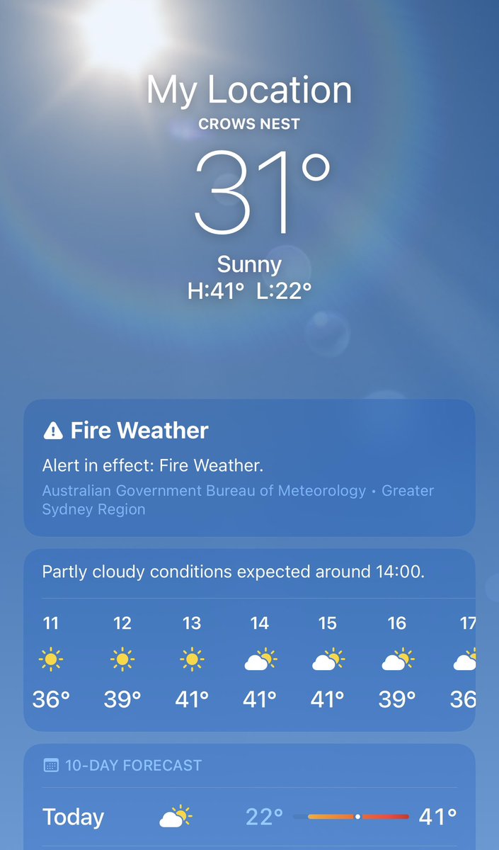 Perfect normal day

31° at 0930
41° incoming

#FireWeather #Australia #fellowship #MedTwitter