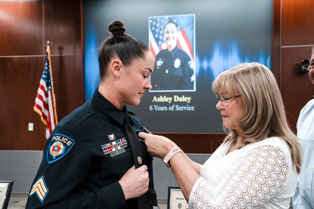 roundrockpolice's tweet photo. 🎉Please join us in congratulating Sergeant Ashley Daley and Sergeant Mike McCabe on their recent promotions.
 
Their dedication, leadership, and commitment to our community is a testament to their hard work and the positive impact they have made within the department. https://t.co/L6Qs12nvvA
