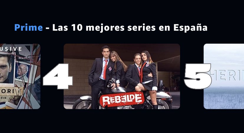 CarmenRSblue's tweet photo. 2023

Rebelde sigue escalando puestos entre las series más vistas en España en Prime Video 🥹 https://t.co/carhtU0z7U