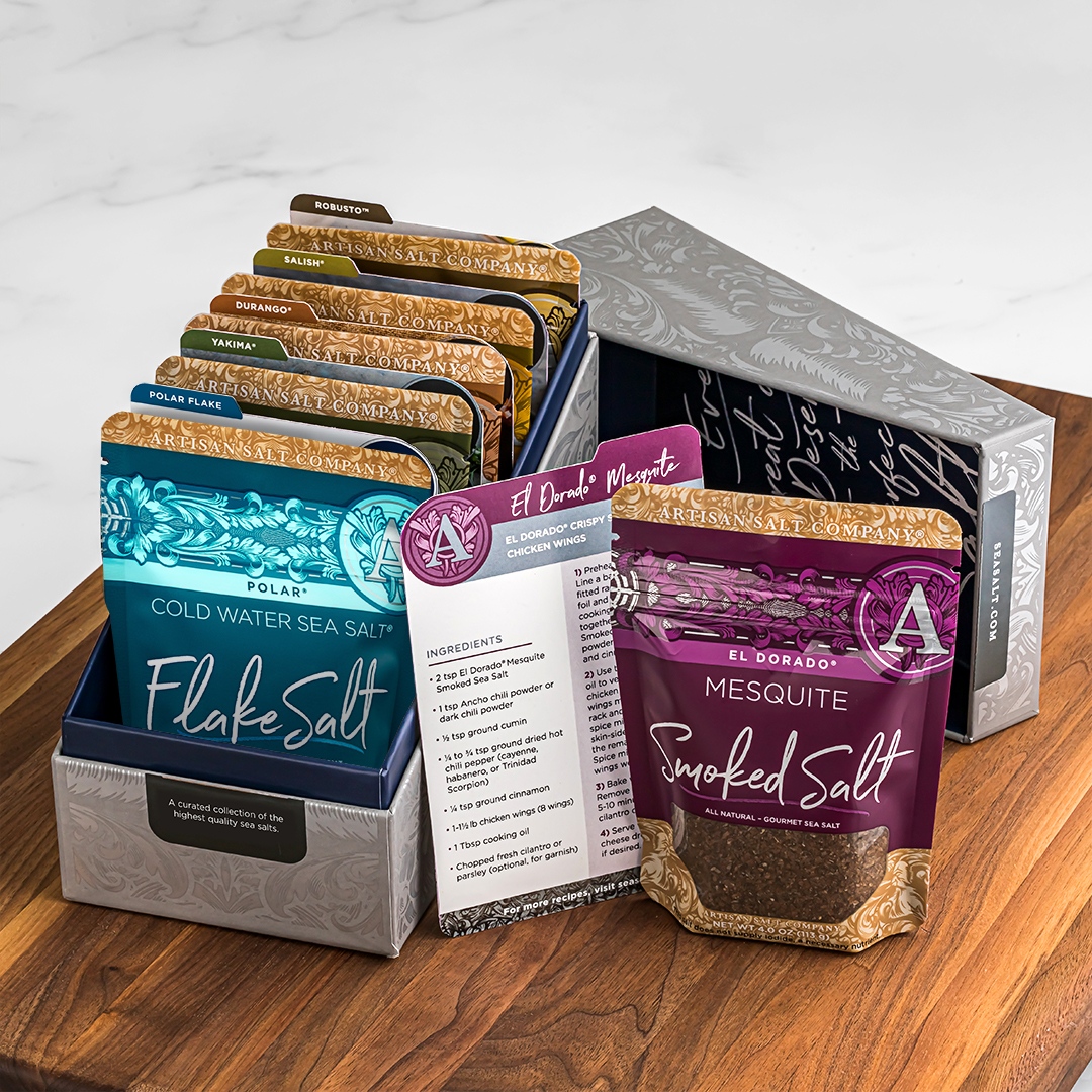 SaltWorksInc's tweet photo. Spice up your culinary adventures with our Artisan® Grill Smoked Salt (plus Pacific Blue® Flake) Recipe Box gift set! 🌶️🔥 Each pack comes with a burst of clean, cold smoked flavor and easy-to-follow recipe cards. Find it now in our showroom! https://t.co/xjiQ0TX0jZ