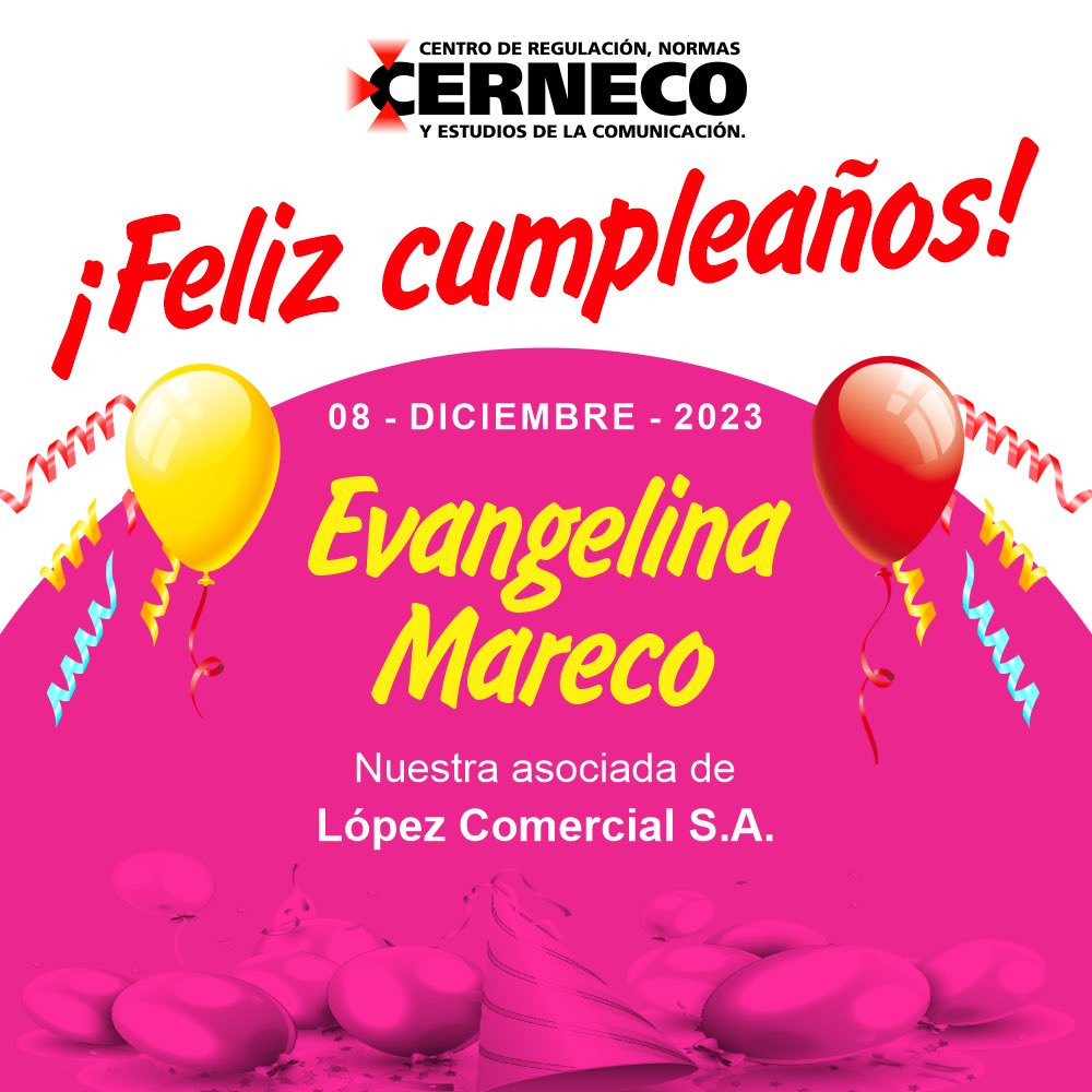 Cernecopy's tweet photo. ¡Feliz cumpleaños Evangelina Mareco!

Deseos de dicha y felicidad para nuestra asociada de López Comercial. https://t.co/AuWfVUhRIU