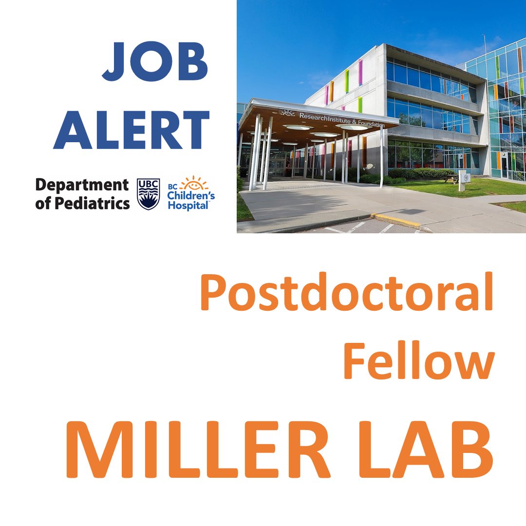 We are seeking a highly motivated and energetic postdoctoral fellow to join our team researching  neonatal brain development and cerebellum connectivity. Apply today! bit.ly/3NofM6j
@UBCmedicine @BCCHresearch @DrStevenPMiller