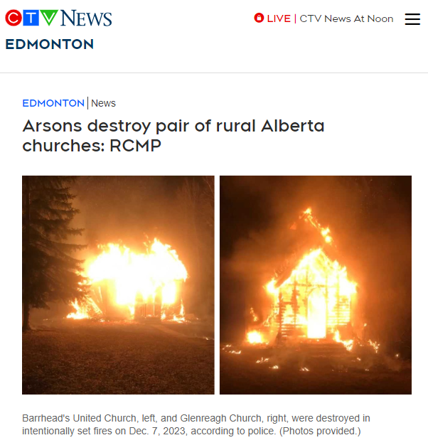 PierrePoilievre's tweet photo. These are absolutely despicable attacks on the Christian community.

Police must find and arrest the criminals responsible for setting fire to these two churches. 

https://t.co/ZKUHpaLrzu https://t.co/c7Xxn8qMjb