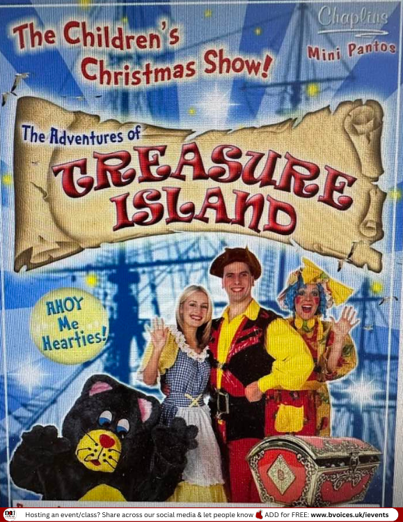 B31Voices's tweet photo. #SWBrumEVENTS – The Adventures of Treasure Island 🏴☠️🏝️💰
INFO: 👉 https://t.co/syWg7qDUe3 https://t.co/P4PuJwkZHH
📅 Friday 29th December 2023
🕚 2pm start
📍 Rubery Memorial Club - #Rubery
🏷️ £2
#B31VoicesSupportingLocal
#Festive23
#LiveTheatre
#Panto
#Birmingham https://t.co/biOEr0MrjP