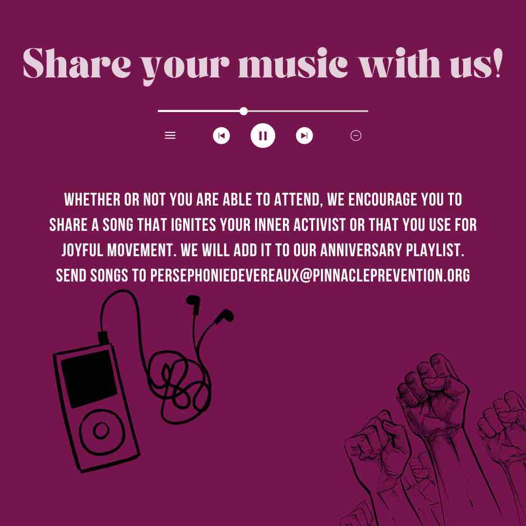 PinnaclePrevent's tweet image. Party like it’s your favorite decade - with us! Pinnacle prevention is turning 10! 🥳
Join us on Thursday, January 11th anytime between 3pm and 7pm for some laughter, food, activities, and reflections. Decades theme clothing welcome. 🕺🏿🪩