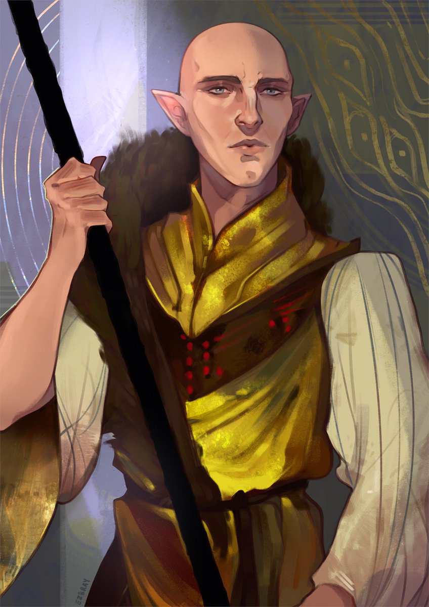 'Every great war has its heroes. I'm just curious what kind you'll be.' 🎨 @ezbrayart #dragonage #dragonagefanart #solas