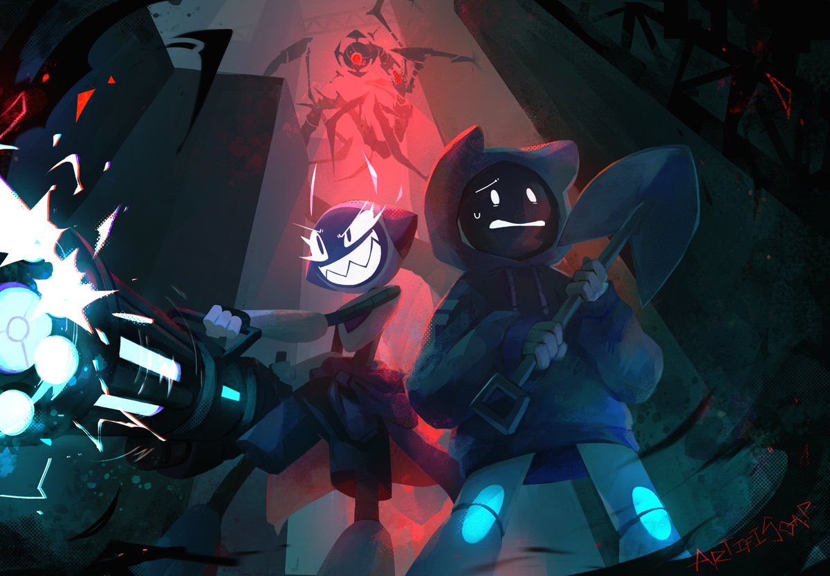 artifisoap's tweet photo. who tf gave Ati a gun 
#artifisouls https://t.co/LXaq21T7kz