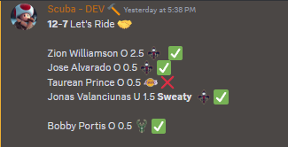 scubadfs's tweet photo. 🔥Locked in a solid 4-1 dub yesterday for turnovers! 💸 

#PrizePick, #DraftKings, &amp; #SportsGambling  the winning does NOT STOP!  🔒

Don't miss out!!⬇️
https://t.co/R41Q1cU1hZ… 📷 🎯 https://t.co/MemdQBN2bI