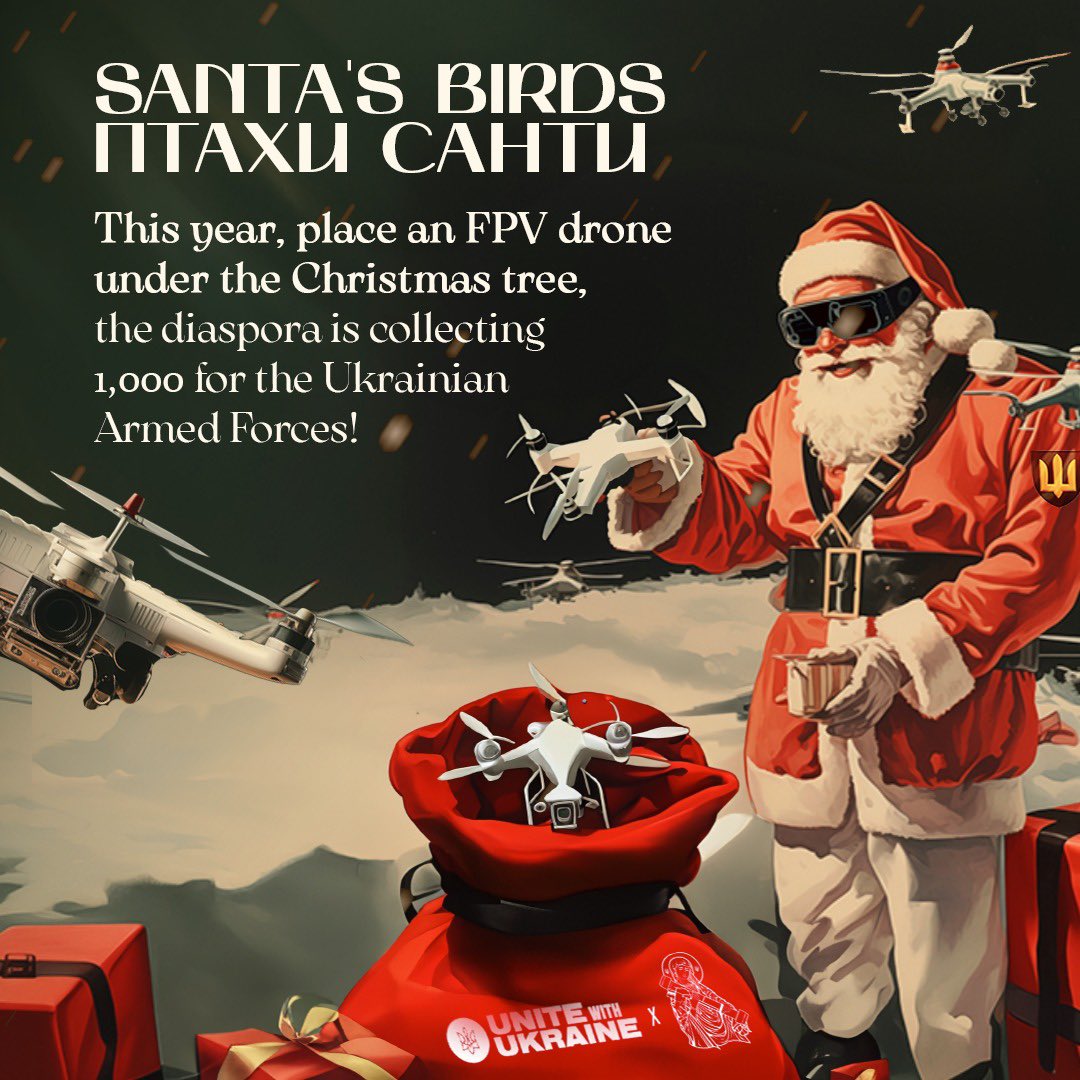 The <a href="/UWCongress/">Ukrainian World Congress 🇺🇦</a> and our partners at <a href="/saintjavelin/">Saint Javelin</a> have launched a holiday season collection to provide 1000 First Person View Drones for the Ukrainian Armed Forces as part of its "Unite with Ukraine" initiative.