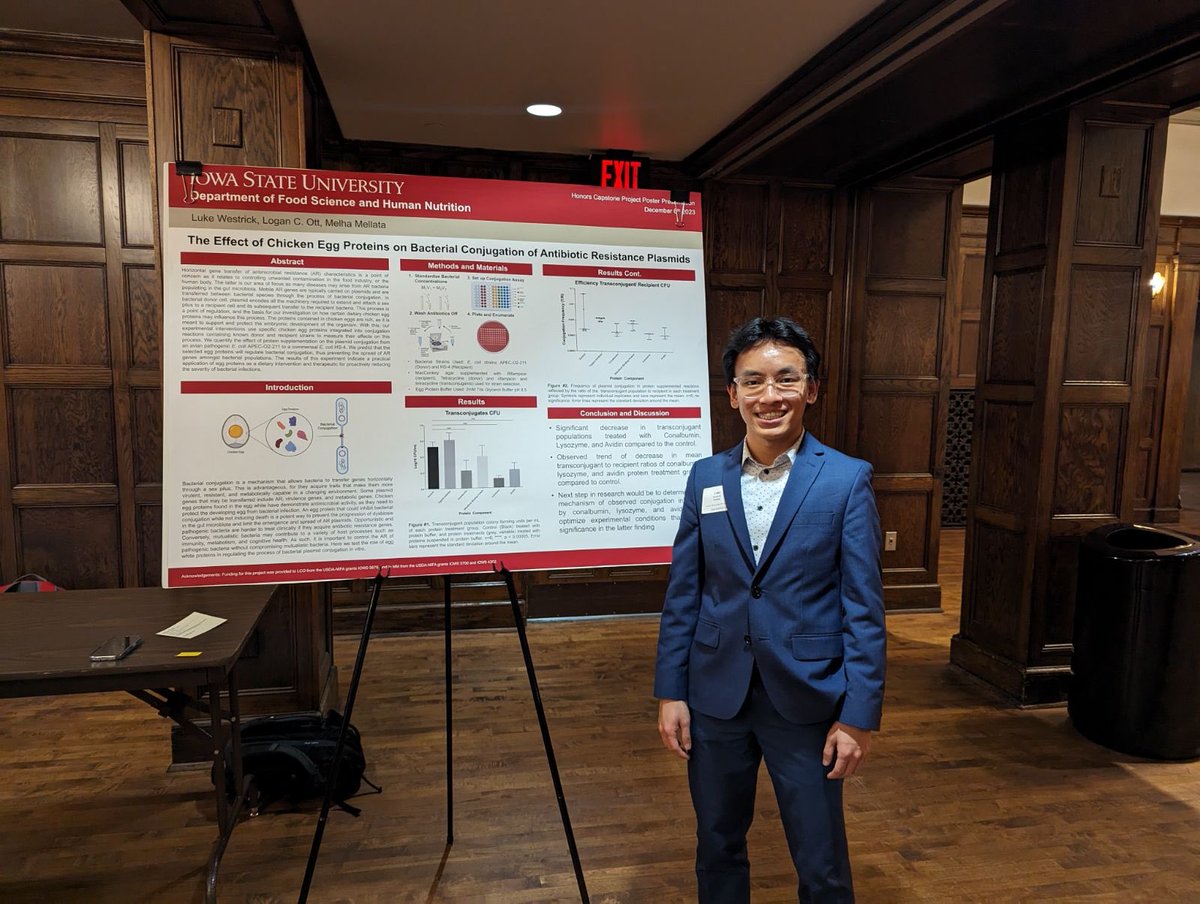 My UG student Luke Westrick presented his honors capstone poster on 12/6 at MU ISU. The work was done in my lab under my grad student supervision Logan Ott. Great work Luke!!!
