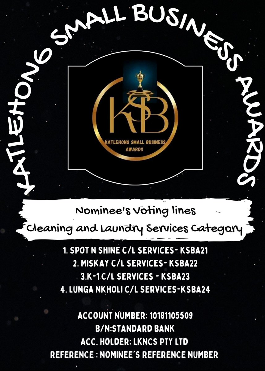 NkholiPty's tweet photo. Hey Loyal Clients, 

Please help us bring the two awards home by simply voting for us. Everything explained in the pictures above. KSBA24 &amp; KSBA37 

Your loyalty points will be increased by 15 points when you show proof of voting. 

#lkncs #deepcleaning #LKNCS #ksbawards https://t.co/HotYgfcpbs