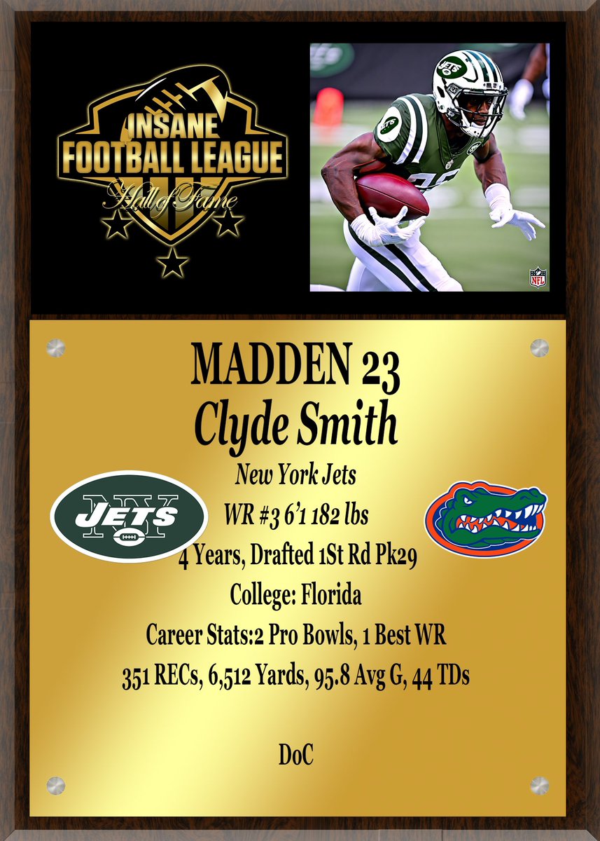 InsaneSimLG's tweet photo. #InsaneHallOfFame New York Jets Draftee Clyde Smith and Coach Doc went ham in his career !#Franchisnation https://t.co/FsWdivkdn5