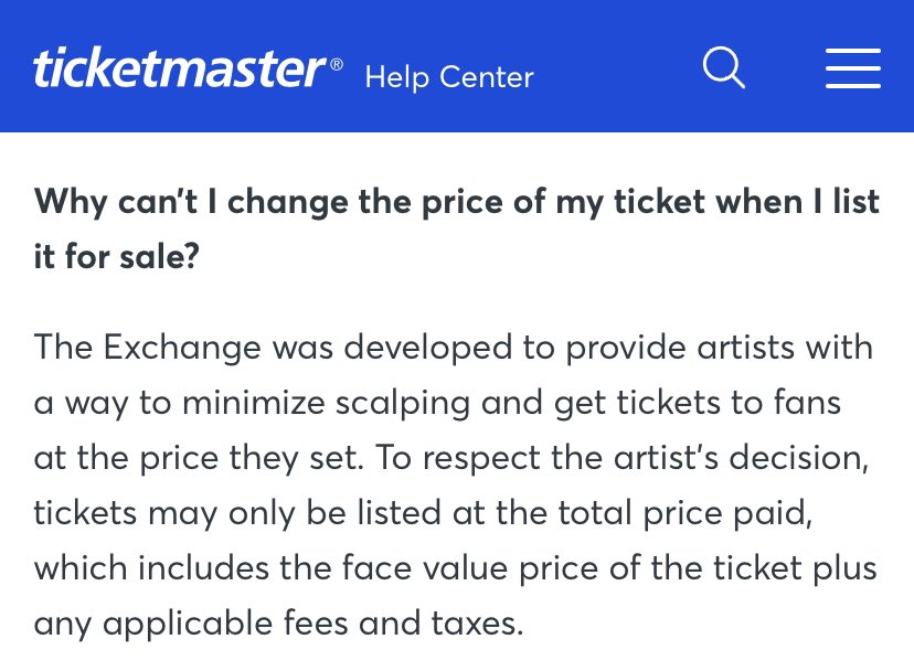 nevergrowapart's tweet photo. @frogrrye28 @laufey yea ticketmaster sucks but artists do have the option to only allow their tickets to be resold for face value. many artists have enforced this and it makes it more fair for tickets to get into the hands of fans rather than scalpers https://t.co/1H2Q8OYqU9
