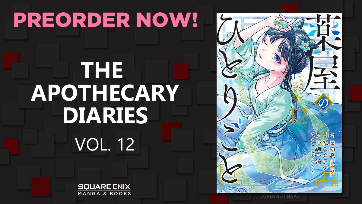 SquareEnixBooks's tweet photo. Maomao goes hunting with Jinshi only to find that her master is the quarry! Will getting into a few compromising scrapes be enough for them to escape with their lives?! Preorder The Apothecary Diaries (Manga), vol. 12 at your favorite retailer now! https://t.co/Gq8LoCMuGn https://t.co/p90Ki7CIa9