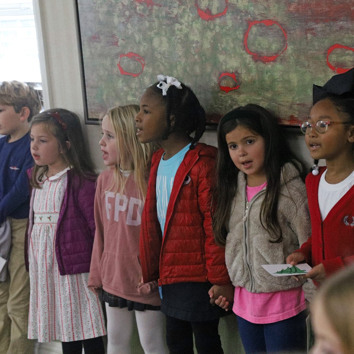 FPDSMacon's tweet photo. FPD's 1st graders shared some Christmas joy with the residents of Oaks-Peake today. They sang Christmas carols and handed out Christmas cards they made. #VikingNation #ROOTED https://t.co/VS4Aks1rRB