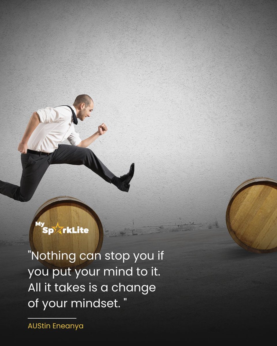 mysparklite's tweet photo. No obstacle is insurmountable when you shift your mindset to ahieve the prize with well-articulated  strategy and tactics. 

A positive mindset can turn challenges into stepping stones for success. 

Join us and discover the strength within you.

#MindsetShift #OvercomeChallenges https://t.co/aAsFDCe0vo