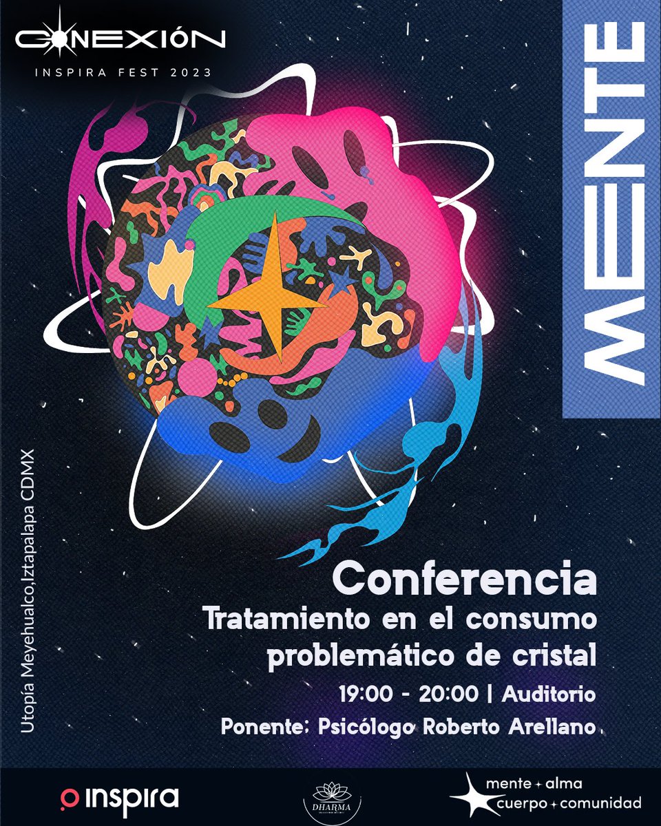 InspiraCambioAC's tweet photo. 📢 ¡Estamos a 2 días del #InspiraFest!
En el núcleo de Mente compartiremos experiencias y saberes en torno a ser consumidorx de sustancias💎 ¡Checa lo que tendremos para ti!
Nos acompañan Tania Martínez, Roberto Arellano, @CircoCrico y #ApoyeNoCastigue https://t.co/fNAImFHome