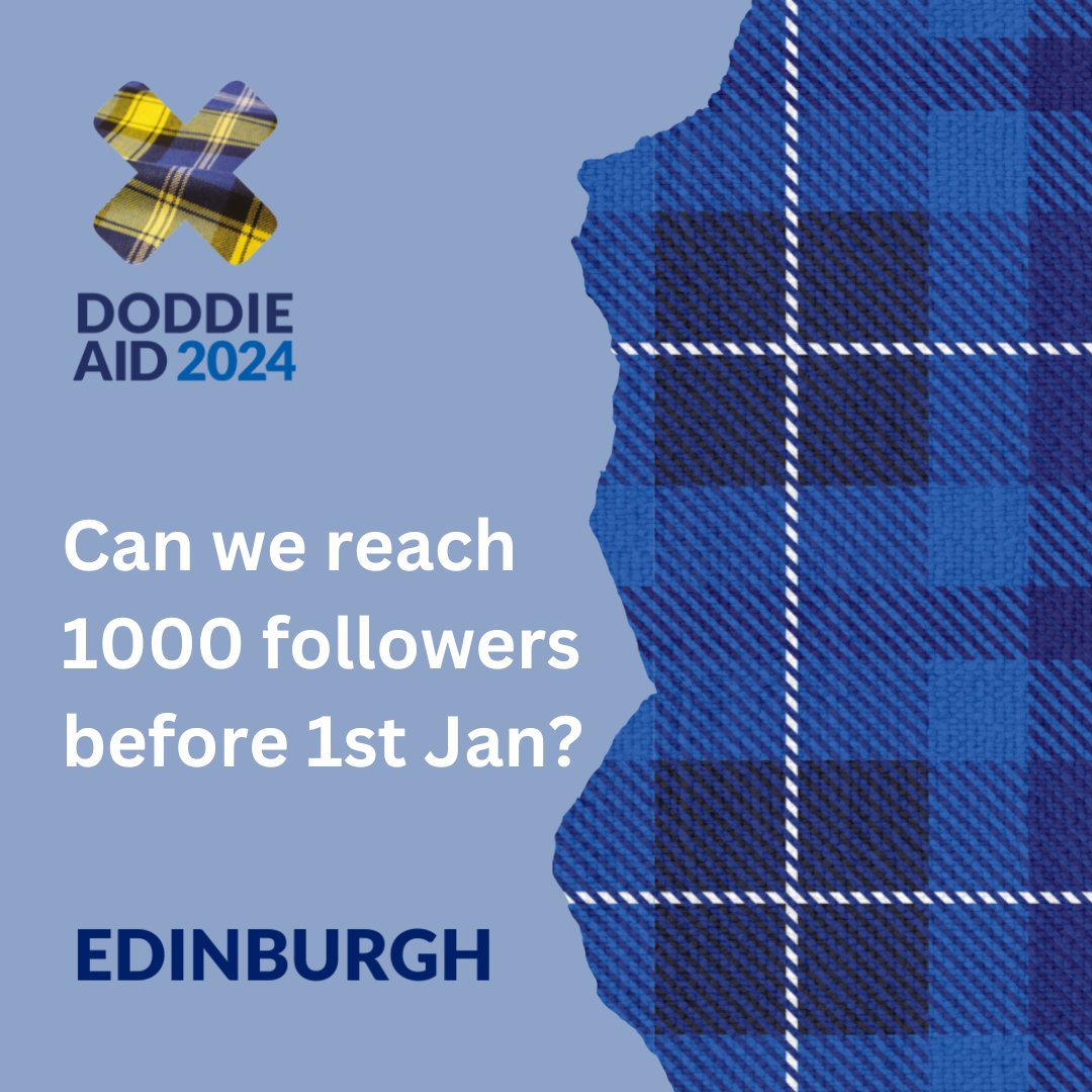 Can we reach 1000 followers before <a href="/doddie_aid/">Doddie Aid</a> 2024 starts on 1st January?

Join us and #Bepartofthecure #mnd 

#doddieaid #doddieaid2024 #myname5doddiefoundation