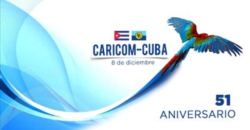 8 de diciembre. Día #CARICOM - #Cuba #SomosCaribe #CaribeUnido, 51 años de relaciones diplomáticas con Barbados, Guyana, Jamaica y Trinidad y Tobago. Profunda amistad, solidaridad y cooperación con las hermanas naciones del Caribe y sus pueblos.   #EducaciónVillaClara