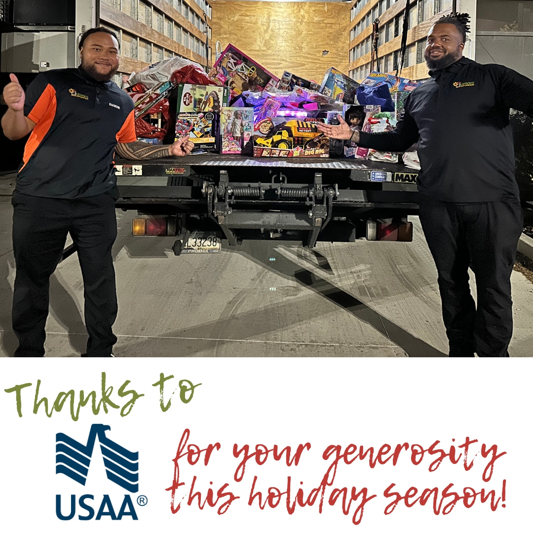 UMOMndc's tweet photo. Thanks to USAA for generously providing toys for children at our family emergency shelter, and in our housing programs this holiday season!
#endhomelessness #UMOM #arizonanonprofit #arizonacharity #azcharity #arizonacommunity #rebuildlives #restorehope #communityimpact https://t.co/yA5OcRJeFU