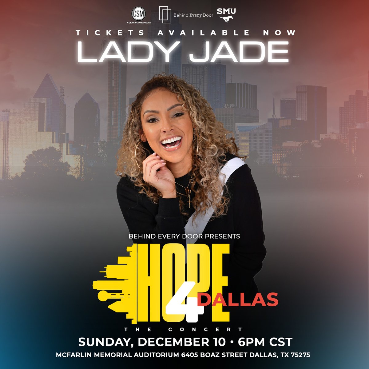 🎶Kirk Franklin and Lady Jade are coming to the SMU campus this Sunday!🎶

🎫Get tix now for December 10th!

eventbrite.com/e/hope-for-dal…

#Hope4Dallas #concert #FridayVibes #SMUInclusion #Dallas