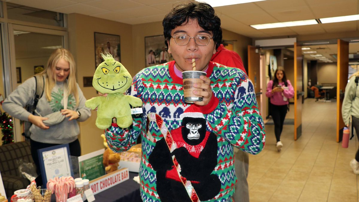UCOBusiness's tweet photo. This time of year is for making memories, and the Holiday Business Bash was indeed memorable. Congratulations to the winner of the seasonal sweater contest, Kurt Marin, and all our prize winners pictured. Happy holidays! #UCObusiness #funfocusedforward #HappyHolidays https://t.co/HImmQAK5Pl