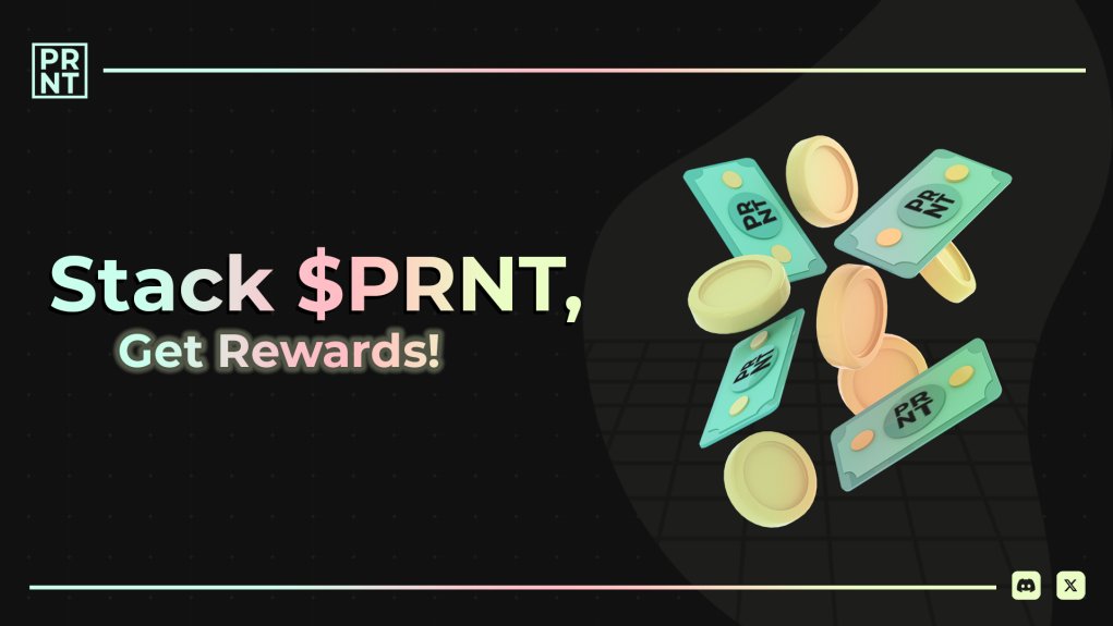 Market's booming, green candles everywhere, and $PRNT is after more! Now is the time to try and get every opportunity that comes your way, and $PRNT is the alpha.

The benefits start rolling in just by holding. Stack more, receive more—it's that simple! No extra steps, no