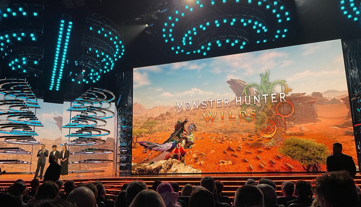 monsterhunter's tweet photo. Monster Hunter series Producer Ryozo Tsujimoto took to The Game Awards 2023 stage to reveal our newest title, Monster Hunter Wilds. 

How did you react to the reveal trailer? 

#MHWilds https://t.co/e3S4VYvc37