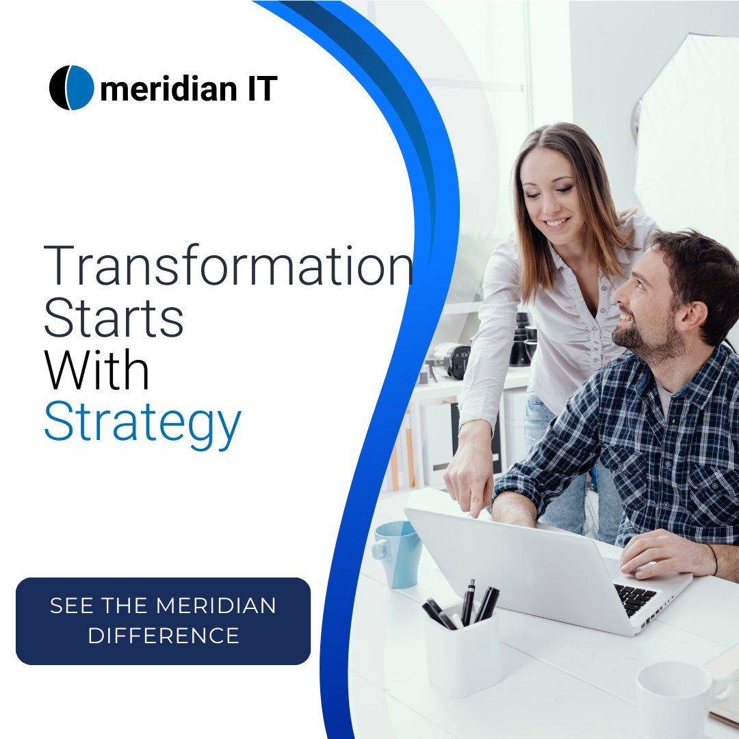 🔄 Transformation starts with strategy. Discover how our strategic IT solutions can redefine the way you do business. #DigitalTransformation #StrategicSolutions #MeridianIT
