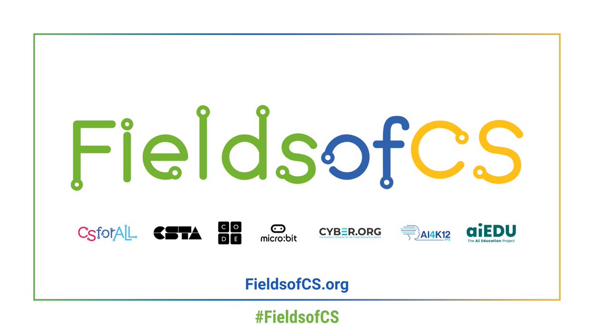 Announcing a new resource this #CSEdWeek: #FieldsofCS, a partnership aiming to clarify the evolving fields of CS and the impact on K-12 student learning and to provide support in delivering excellent #CSEd to all students. Visit fieldsofcs.org to learn more. #CSforALL