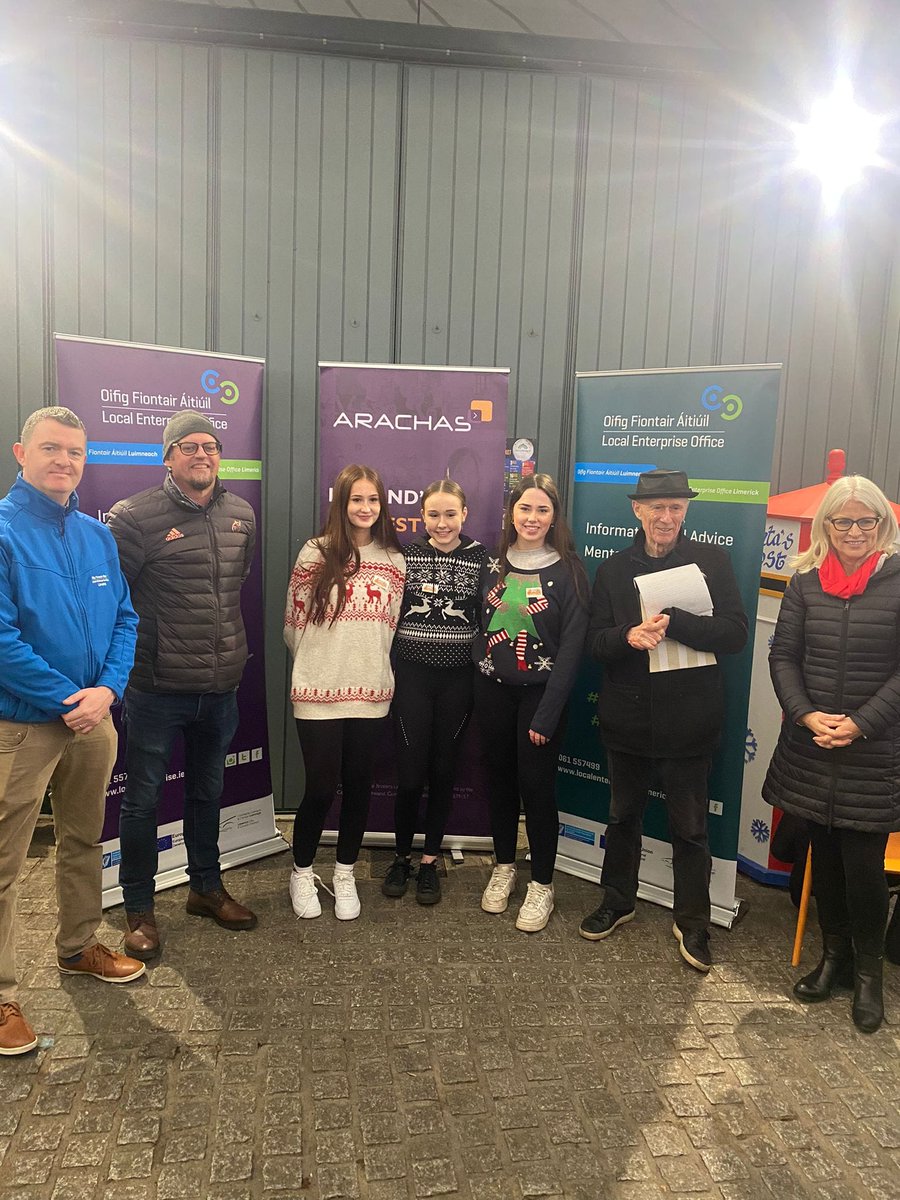 destech2023's tweet photo. What a day, great atmosphere, great sales and an amazing result! 1st place at the Christmas Market in @TheMilkMarket sponsored by @LEOLimerick and @_Arachas_ Thanks to everyone who helped make today special. https://t.co/jAv2DljeSV