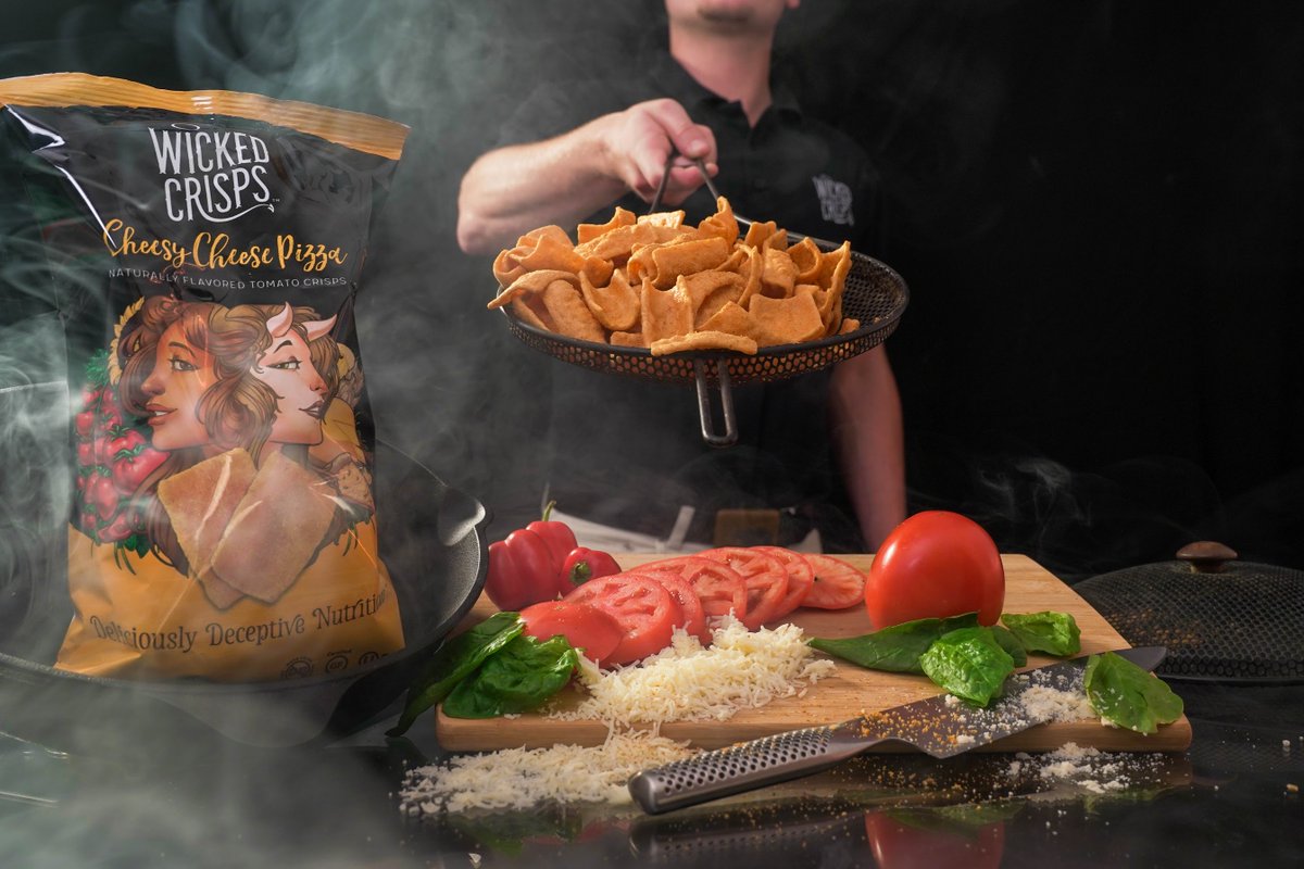 Stick to your fitness goals this weekend while still enjoying the wicked good flavor of Cheesy Cheese Pizza. Wicked Crisps never compromises taste for health, you get both!   #wheremypieat #namethatmovie #weekend #pizza #cheesepizza #mybrand #nongmo #vegan #kosher #hallal #gf