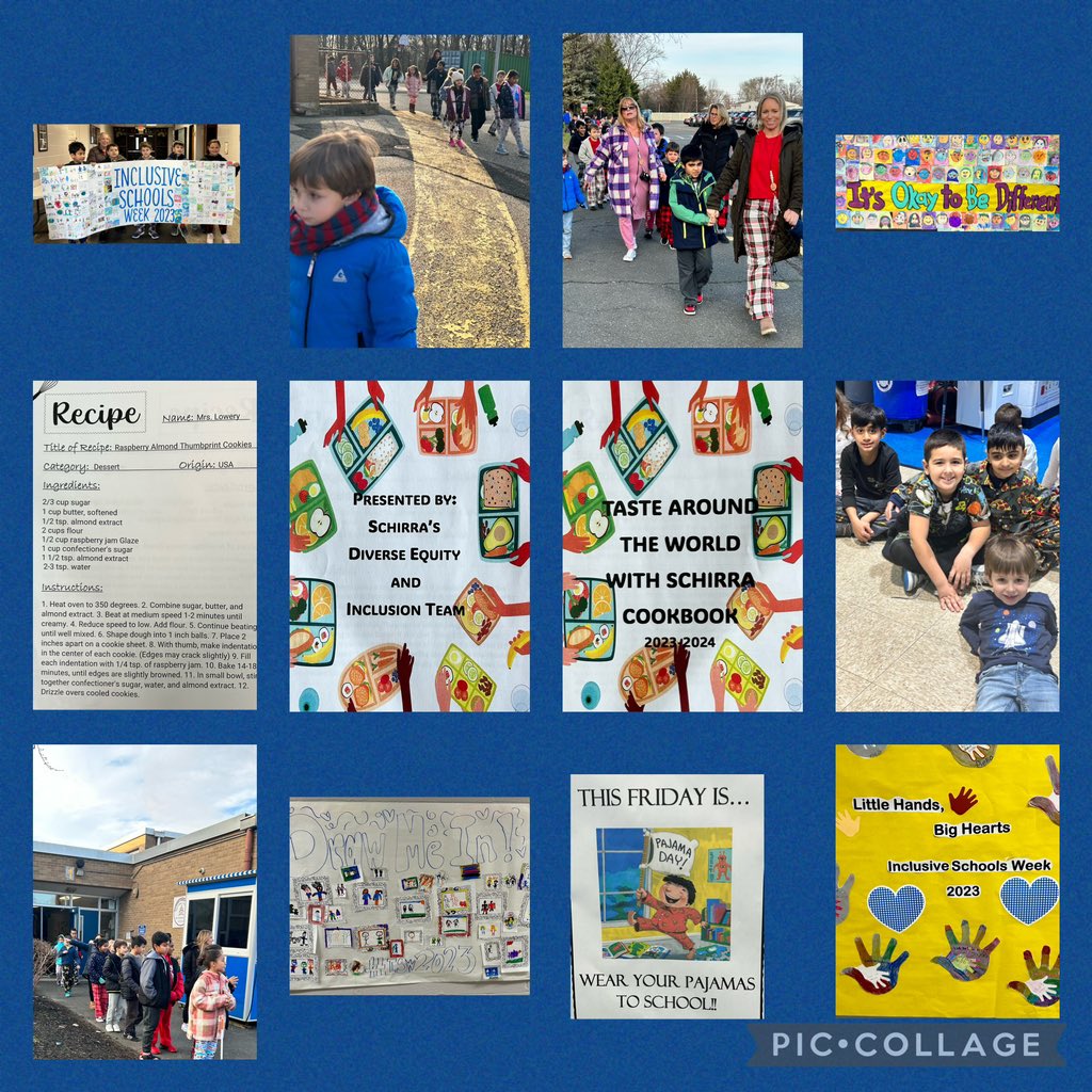 eileenlib's tweet photo. What a way to end the week!! Pajama Day...Finalized our Cookbook... Unity Walk around Schirra. Inclusive Schools Week 2023 was a huge success!! It's not just a week at Schirra... it's all year round!!!@schirratigers https://t.co/PHNQdJtZdx