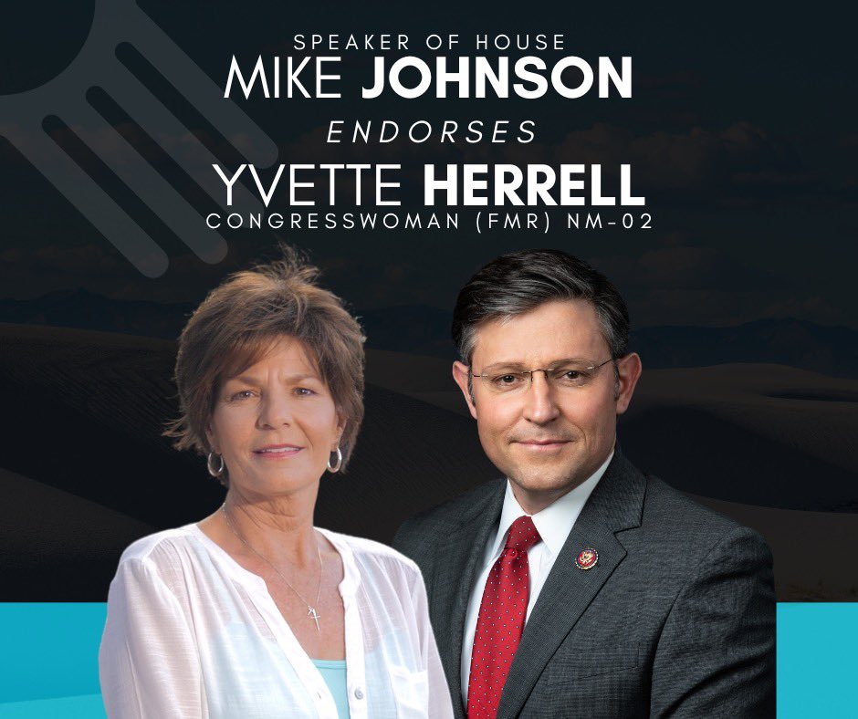 Excited to announce that Speaker @MikeJohnson has endorsed our campaign in #NM02! I'm grateful for his support in our fight to restore conservative leadership in New Mexico and ensure we have leaders in Congress who will put our country first.