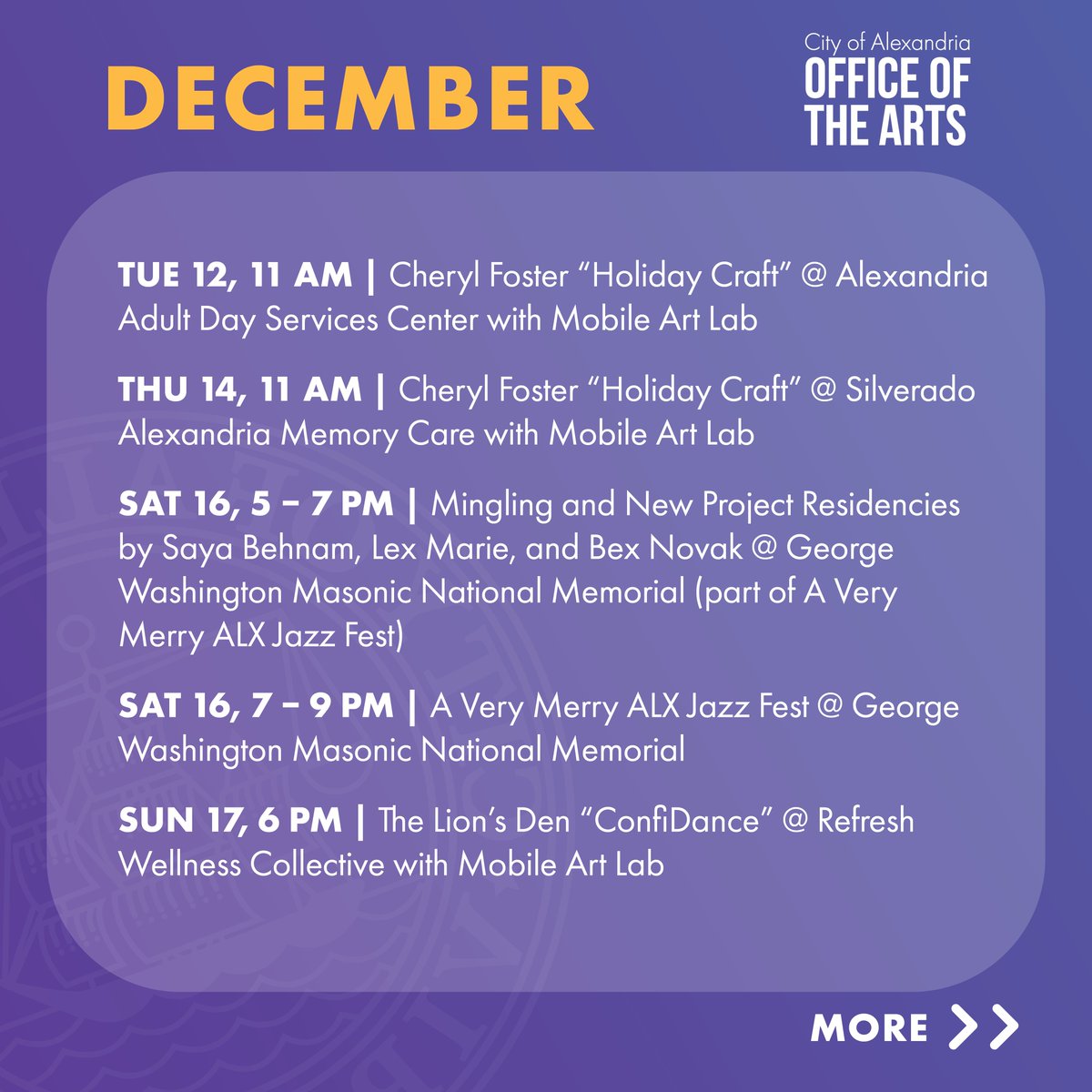 City of Alexandria's Office of the Arts tweet media