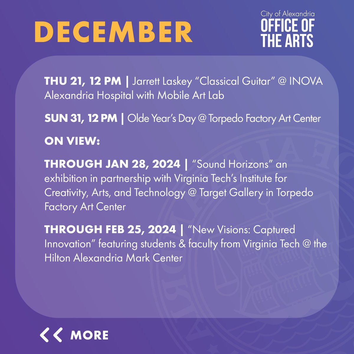 City of Alexandria's Office of the Arts tweet media