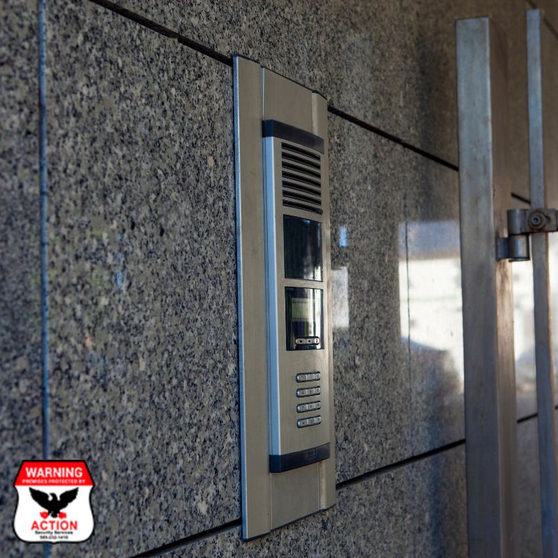 ActionSecurity4's tweet image. Communication is key! With our commercial #IntercomSystems, you can communicate with someone outside the front door, saving valuable time. bit.ly/3uezjzD #CommercialSecurity