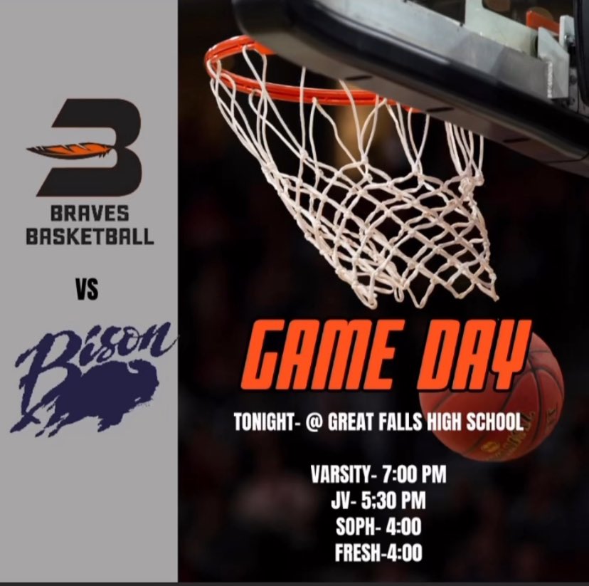 GAMEDAY!!!

🏀 Flathead @ Great Falls High School
🗓 Today 12/8
⏰ 7:00/5:30/4:00pm
📍@ Great Falls HS
📺  nfhsnetwork.com

⚫️together WE will
🟠Hard. Smart. Together.