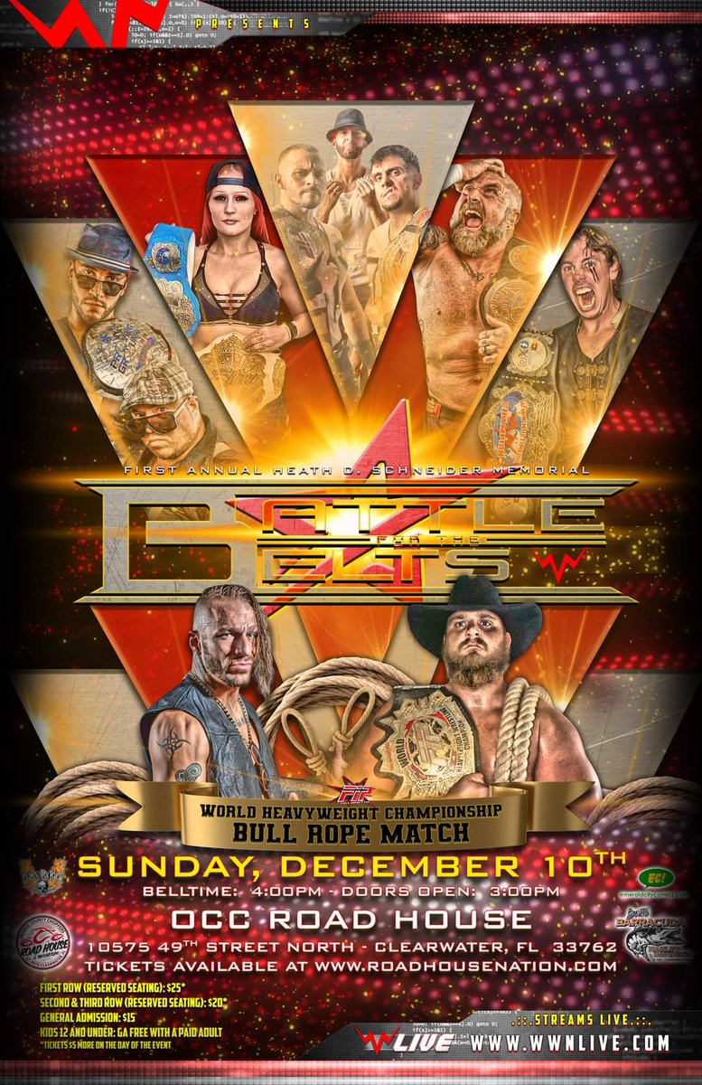 Sunday from the @occroadhouse in Clearwater FL and live on @wwnlive.com!!!!!!