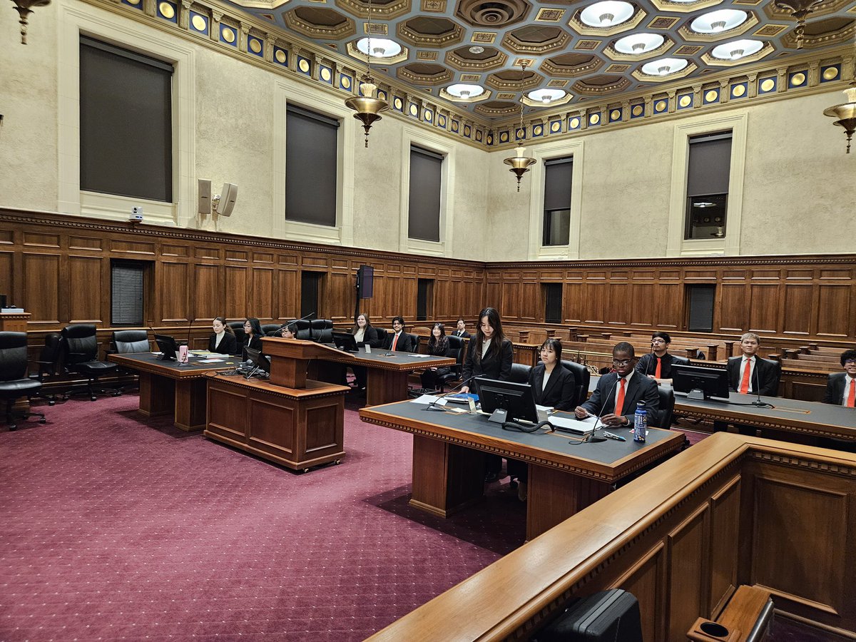 One of our last practices with Chief Judge Leonard T. Strand with the federal district court for the Northern District of lowa before heading to State!👨‍⚖️