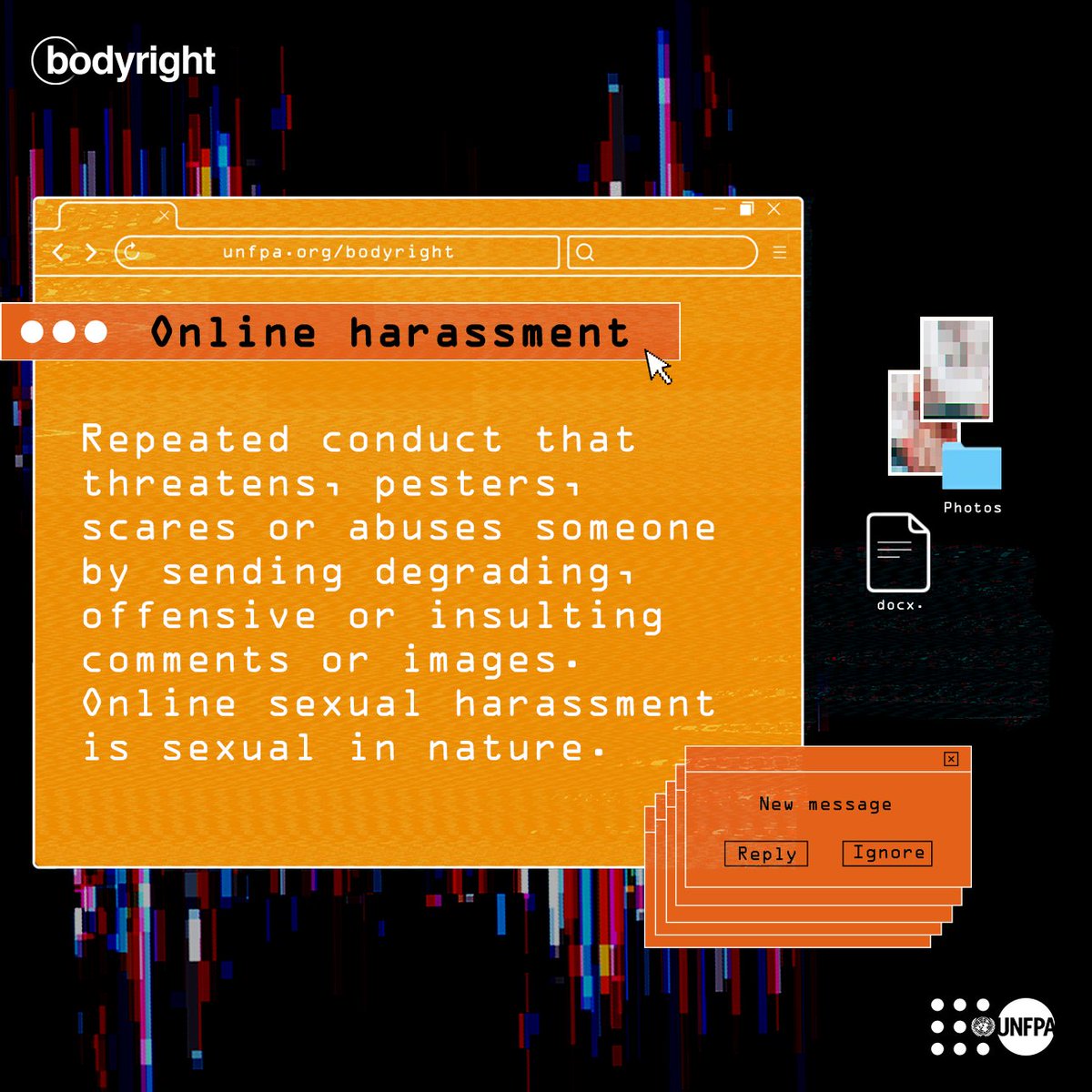 UNFPA's tweet photo. 🤬 Online abuse is a violation of human rights.
#StandUp4HumanRights and join @UNFPA to help #ENDviolence in all its forms online: https://t.co/X3mAifvHOe
#16Days https://t.co/8fm4J0wyWa