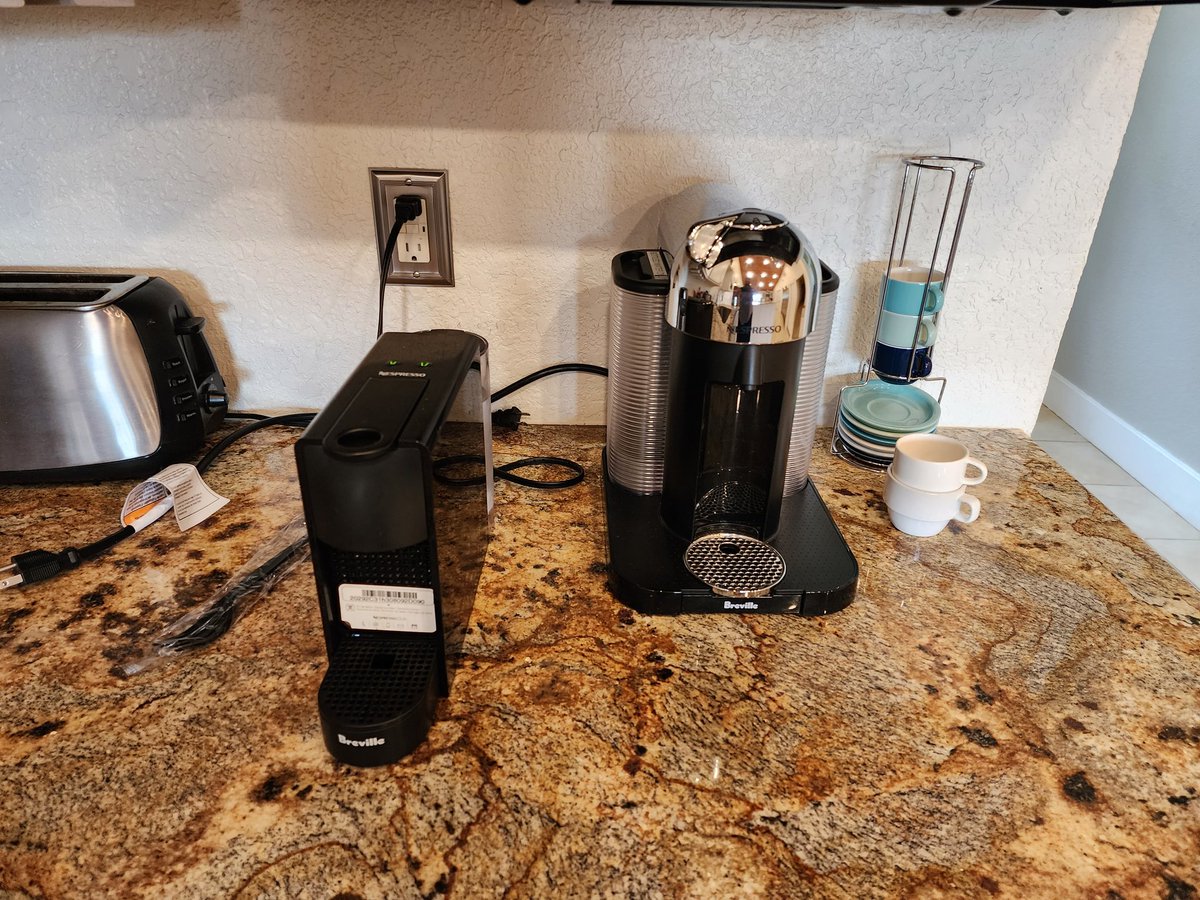 Steam313's tweet photo. New job has not one but TWO nespresso machines and encouraged me to buy whatever I want for them.... https://t.co/jlMWZIjkm0