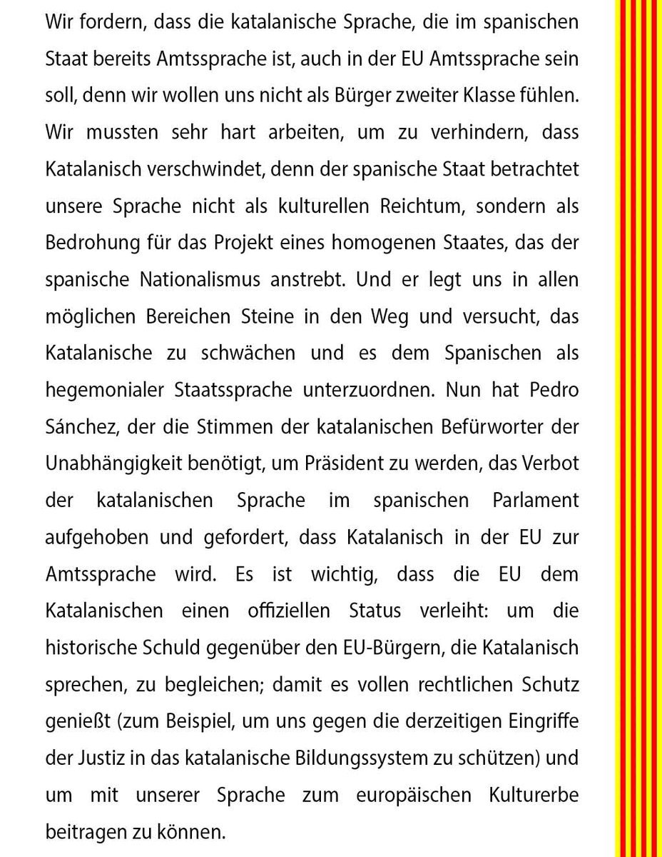 TimbalersPelCat's tweet image. 29/29
🇪🇺 EUROPEAN UNION
12-12-2023, Council of Europe:
#SayYes #CatalanOfficialEU
We Catalans want to be EU citizens with our own language.
@charlesmichel @vonderleyen @EU_Commission @RobertaMetsola @EP_President @Europarl_EN