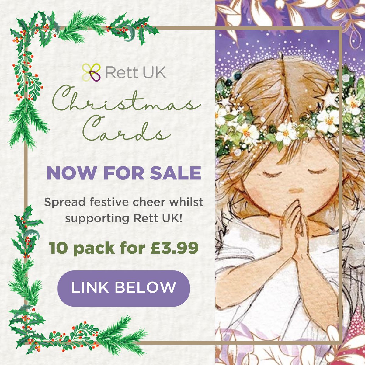 RettUK's tweet photo. Wanting to spread festive cheer and support a charity this Christmas? Why not buy our very special Rett UK Christmas cards ๐๐
Cards come in packs of 10 for just ยฃ3.99 ๐
You can purchase them via our website:
๐ https://t.co/cqNO7VdOag
#RettUK #ChristmasCards #Charity https://t.co/lRN8nTWsdk