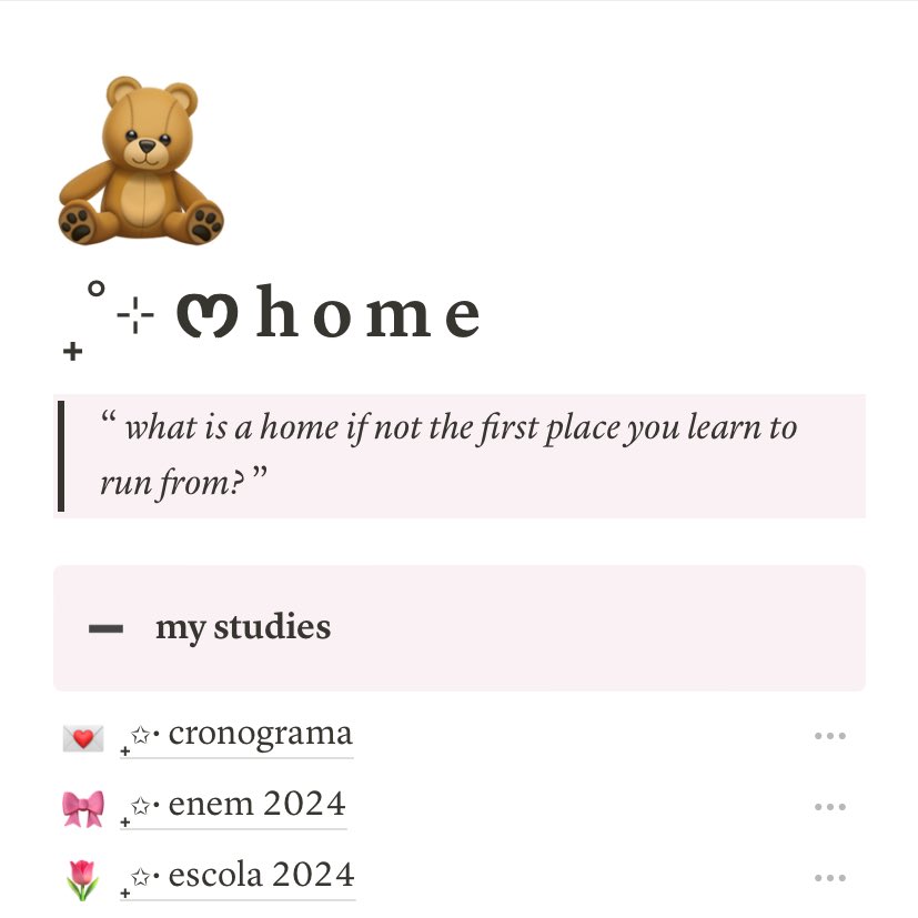 studyeli_'s tweet image. ₊˚⊹♡ como usar o notion nos estudos; uma thread sobre o básico para o #studytwt &amp;amp; #studytwtbr