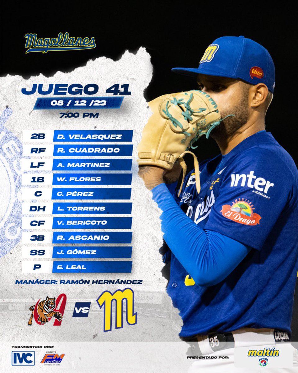 Lineup ganador de hoy 📄⛴️🤞

¡VAMOS MAGALLANES! ⚓️

#Magallanes #VamosMagallanes