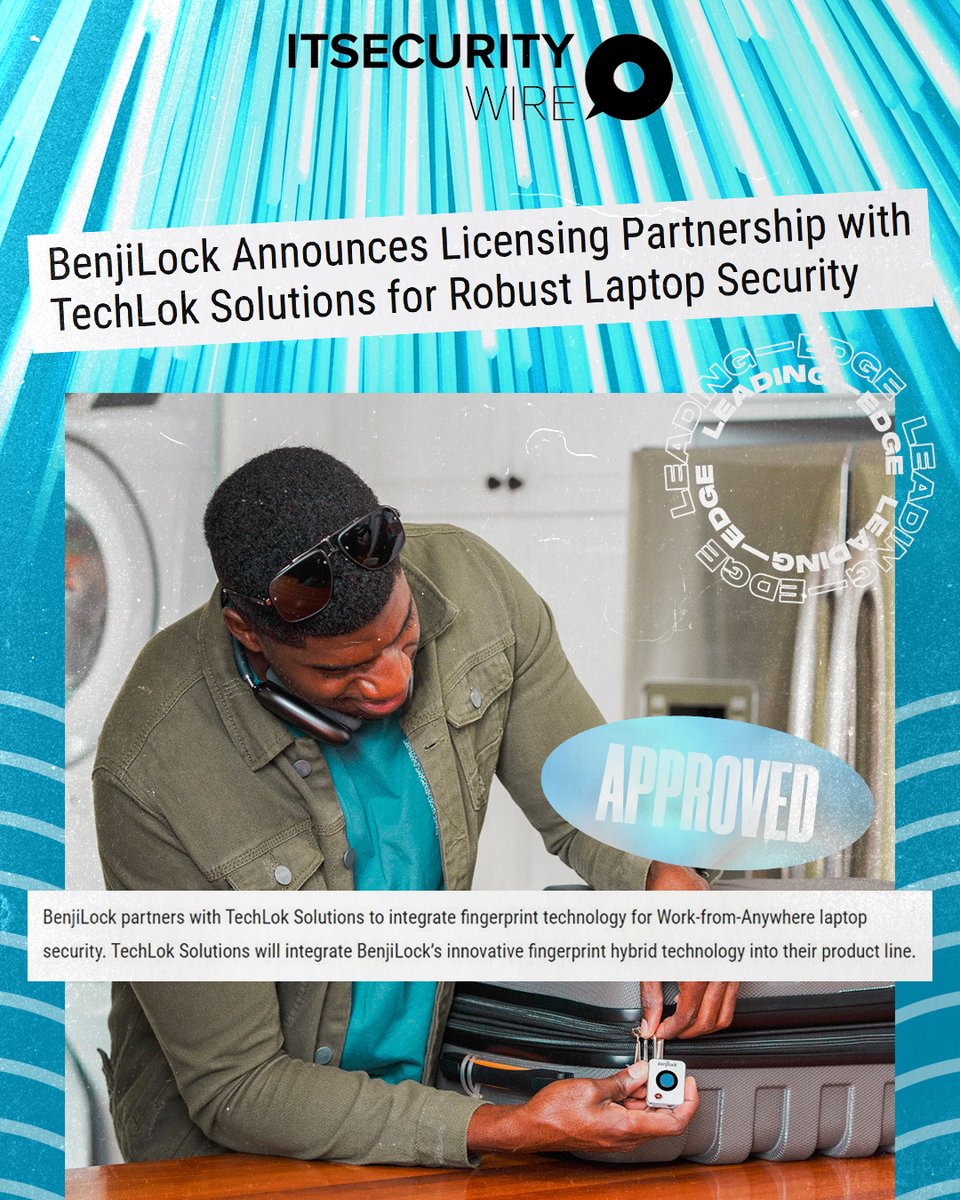 BenjiLock's tweet photo. 😍 @BenjiLock 🔓 on @ITSecurityWire! ⤵
🔗 https://t.co/ZQlzvTwOuq
🔐 Our #collaboration w/ @TechlokS marks a step towards enhancing #laptop security with #fingerprint technology! 💻
🤜 #QuickBytes
🌐 The 🔑 is at Your Fingertips—That's it. ✅
🗣 #UnlockYourPotential 🔥 https://t.co/findNZ7dNo