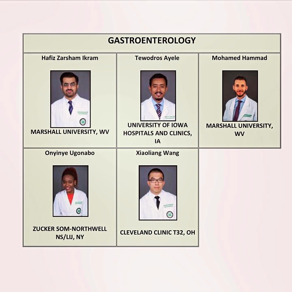 MUIntMed's tweet photo. Were you wondering where some of your favorite seniors are going next year? Congratulations to these individuals on matching fellowship and becoming interns again 🎉#BestProgramEver #marshall https://t.co/CBNLBgd0G9