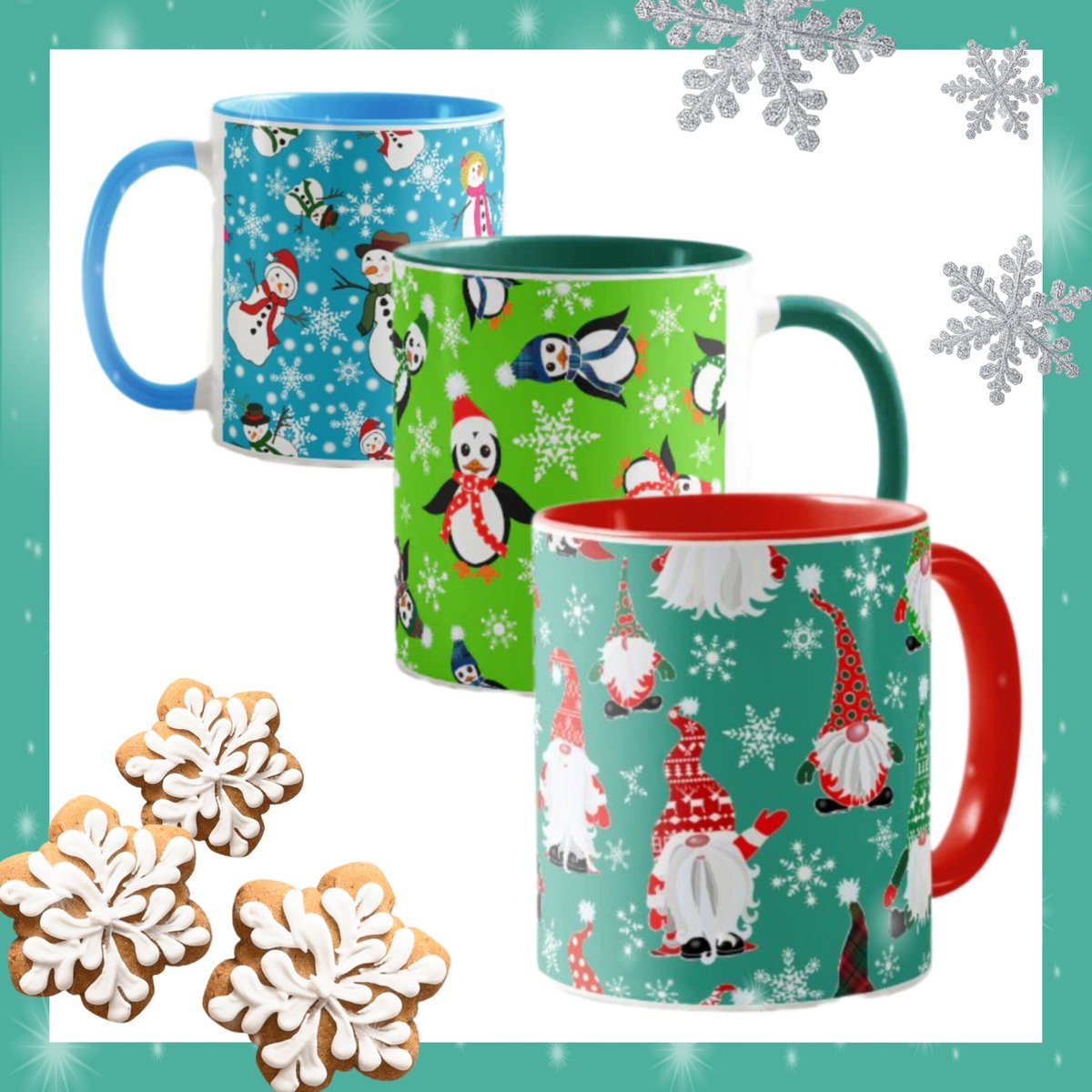 🎄Christmas patterned Mugs☃️ #giftideas #christmasdecor #christmasmugs #ukgifthour #Penguins #snowmen #christmasgonks #gnomes #coffee #hotchocolate #teamug  zazzle.co.uk/christmas_gonk…