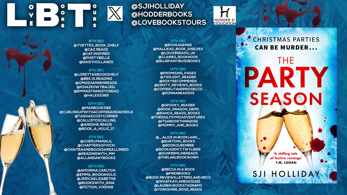 KellyALacey's tweet image. Festive #ThreeTwoOne with SJI Holliday #author of The Party Season | @SJIHolliday @HodderBooks @KellyALacey @LoveBooksTours portobellobookblog.com/2023/12/08/fes… via @portybelle
